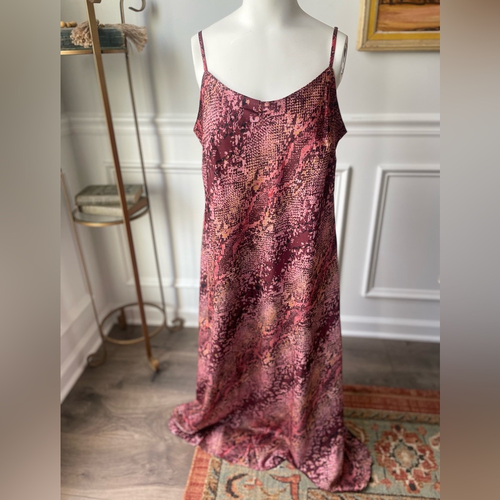 London Times Snakeskin Print Slip Dress